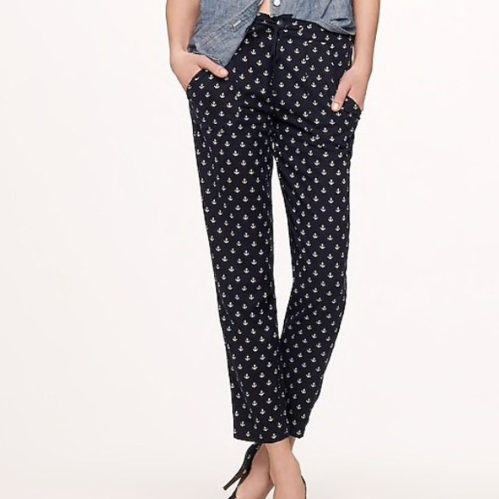 J. Crew Anchors Aweigh Silk Pants